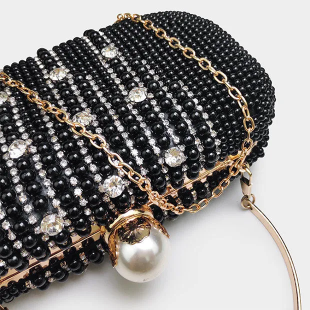 Pearl Rhinestone High-End Diamond Chain Clutch Bag