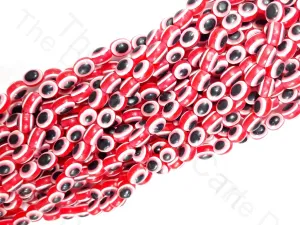 Red White Evil Eye Plastic Beads