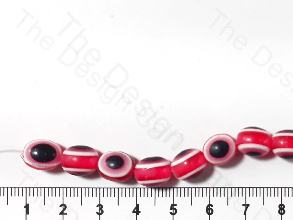 Red White Evil Eye Plastic Beads