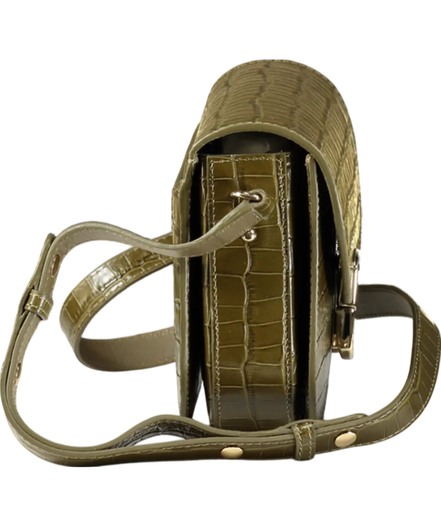 Sezane Green Claude Pistachio Croc Bag