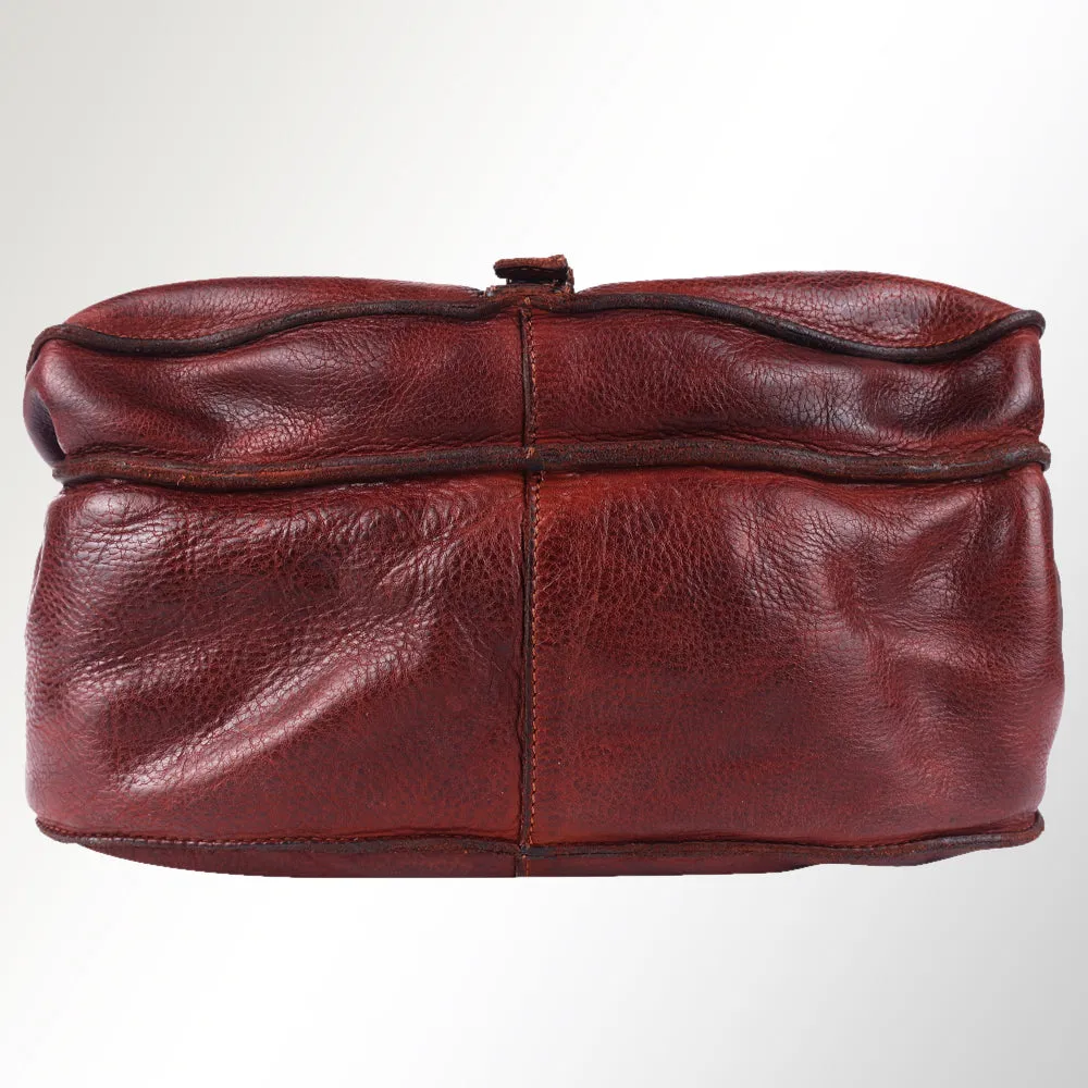 Spaghetti Western Swc157Bcg Cross Body I Vintage Handmade Drum Dyed Genuine European Cowhide Leather Women Bag Western Handbag Purse