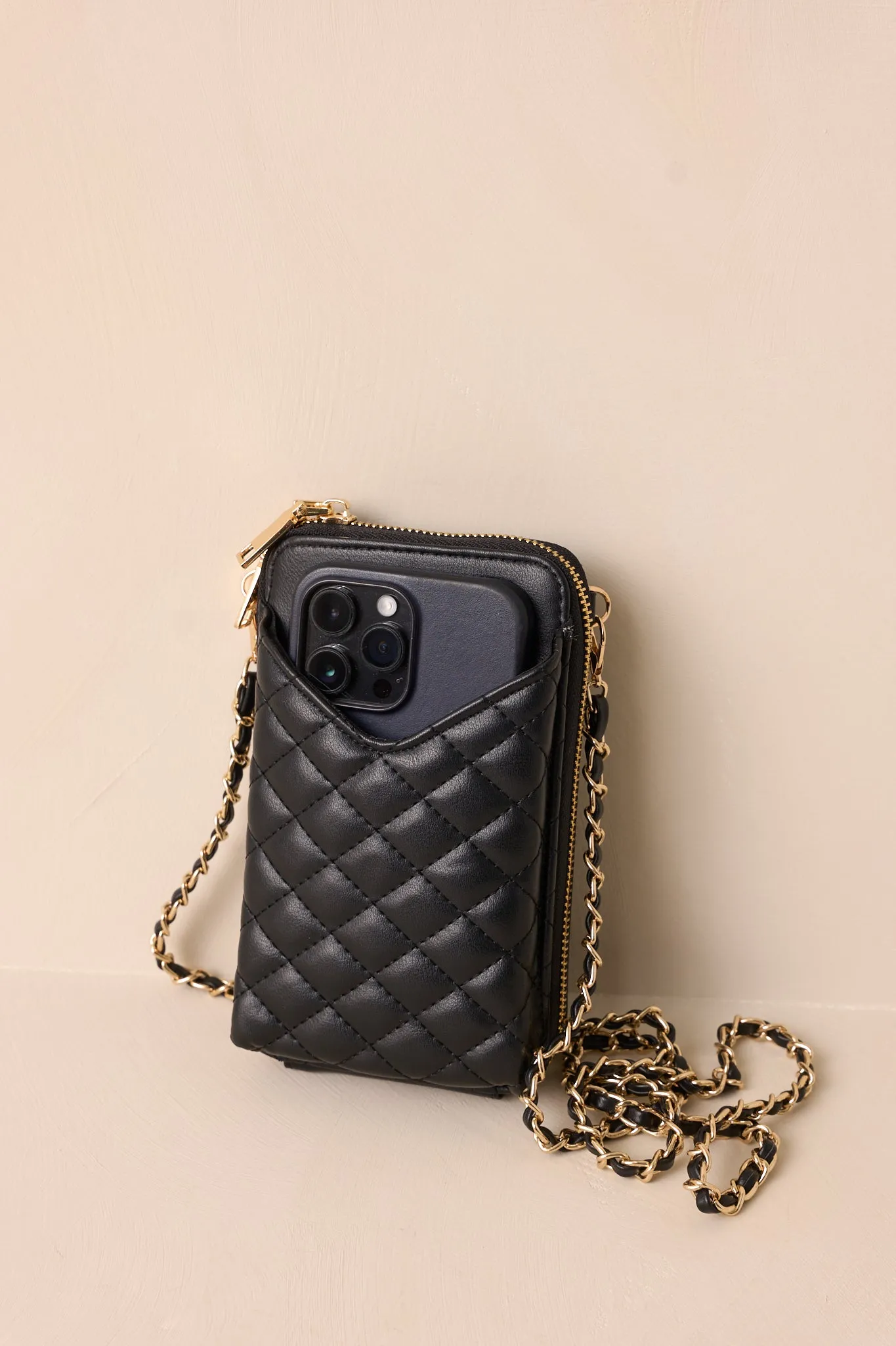 Street Smart Black Quilted Mini Crossbody Bag