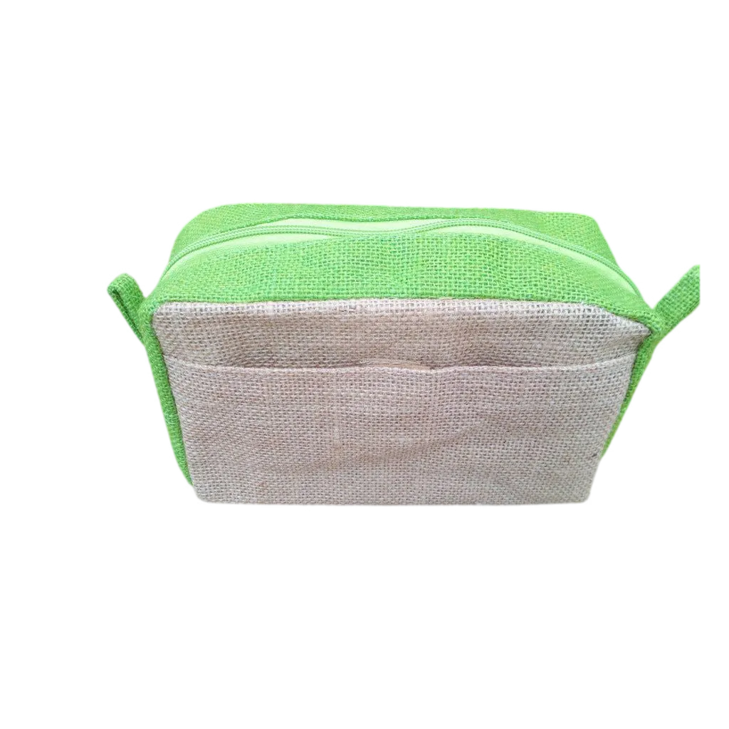 Sustainable Jute Toiletry bags - Green Lavender or Natural Make Up Bag