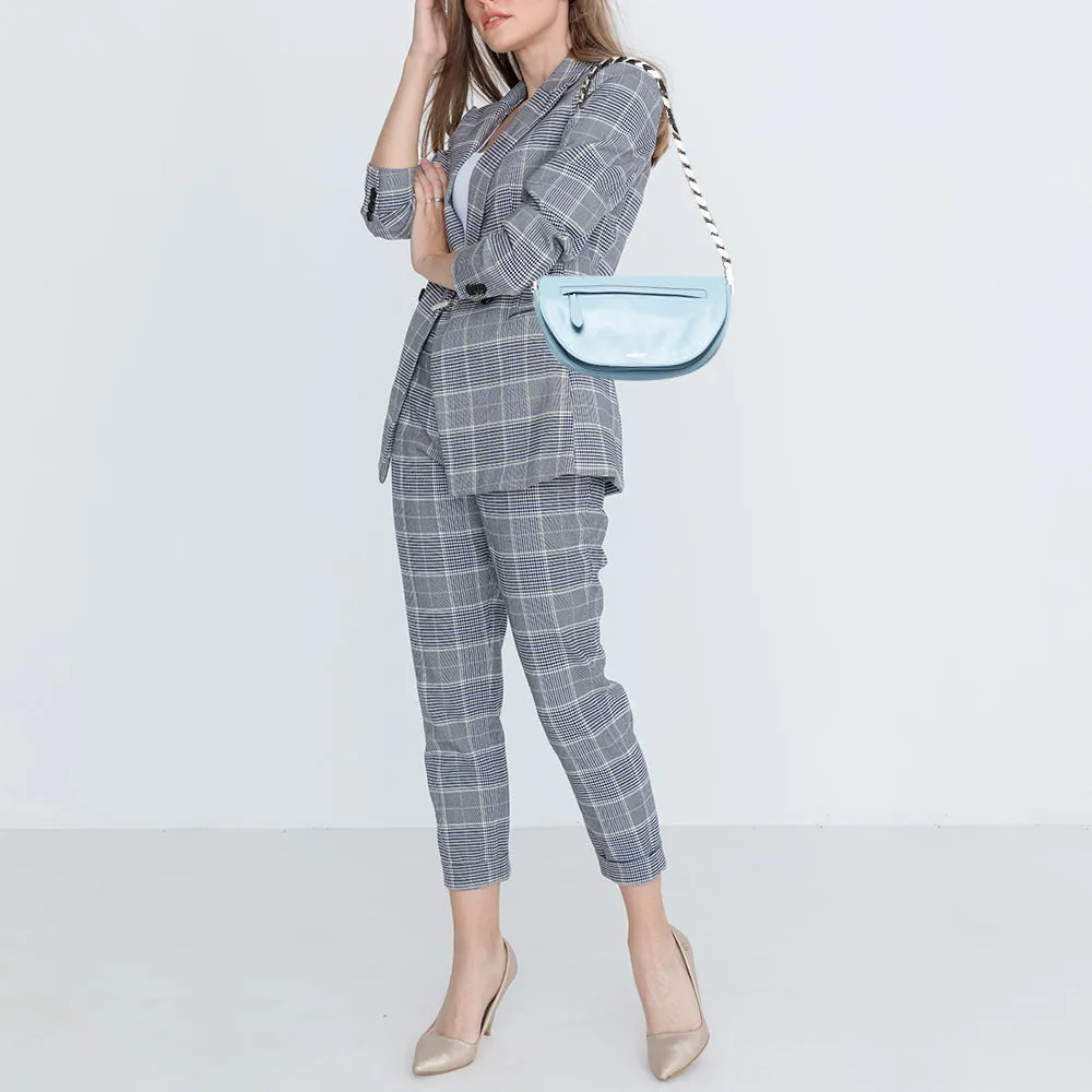 Trendy Inspired Burberry Pale Blue Soft Leather Small Olympia Shoulder Bag