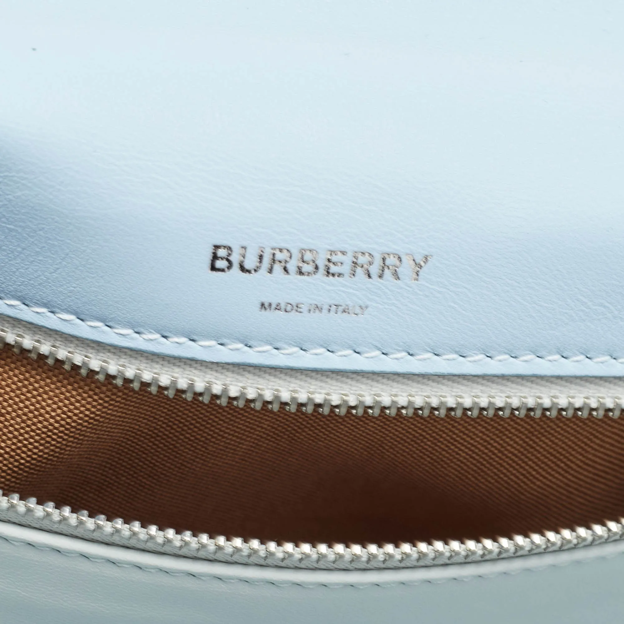 Trendy Inspired Burberry Pale Blue Soft Leather Small Olympia Shoulder Bag