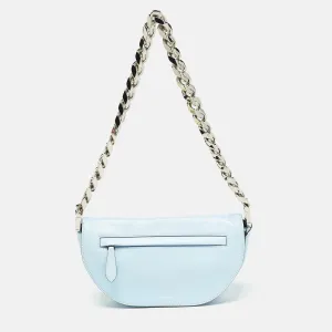 Trendy Inspired Burberry Pale Blue Soft Leather Small Olympia Shoulder Bag