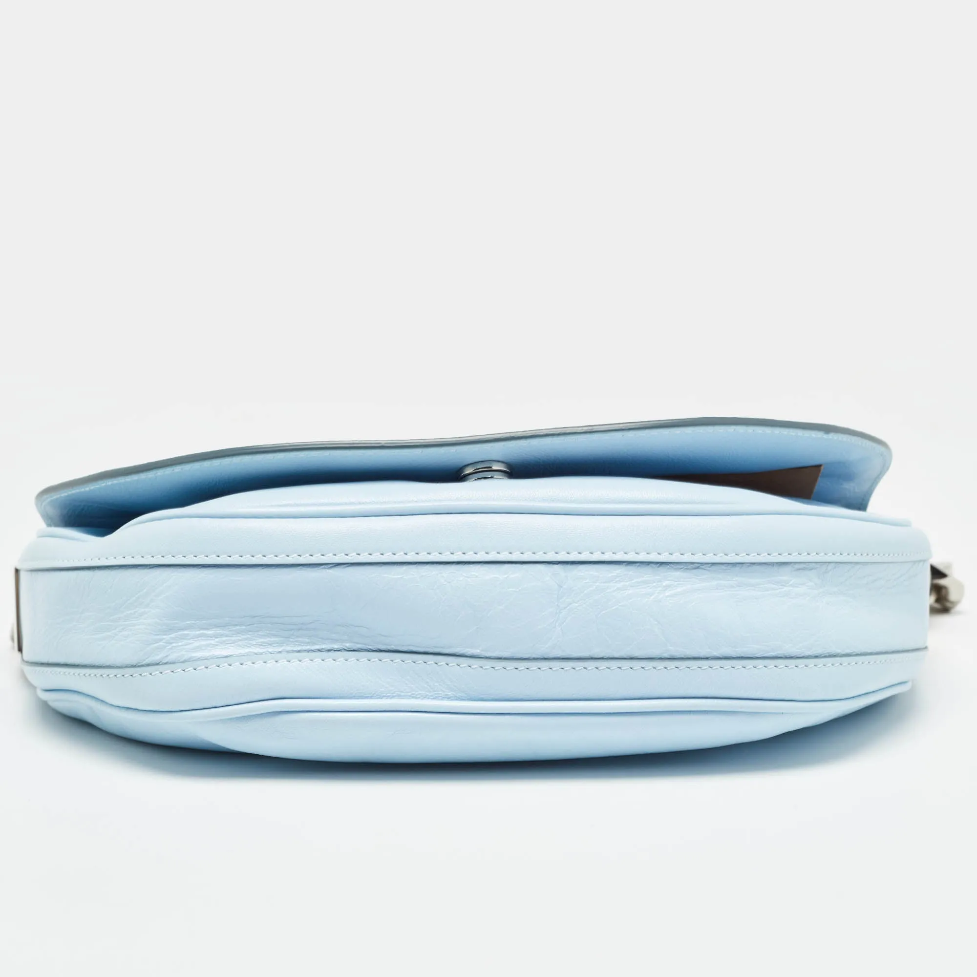 Trendy Inspired Burberry Pale Blue Soft Leather Small Olympia Shoulder Bag