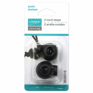 UNIQUE SEWING Cord Stops - Black - 2 pcs