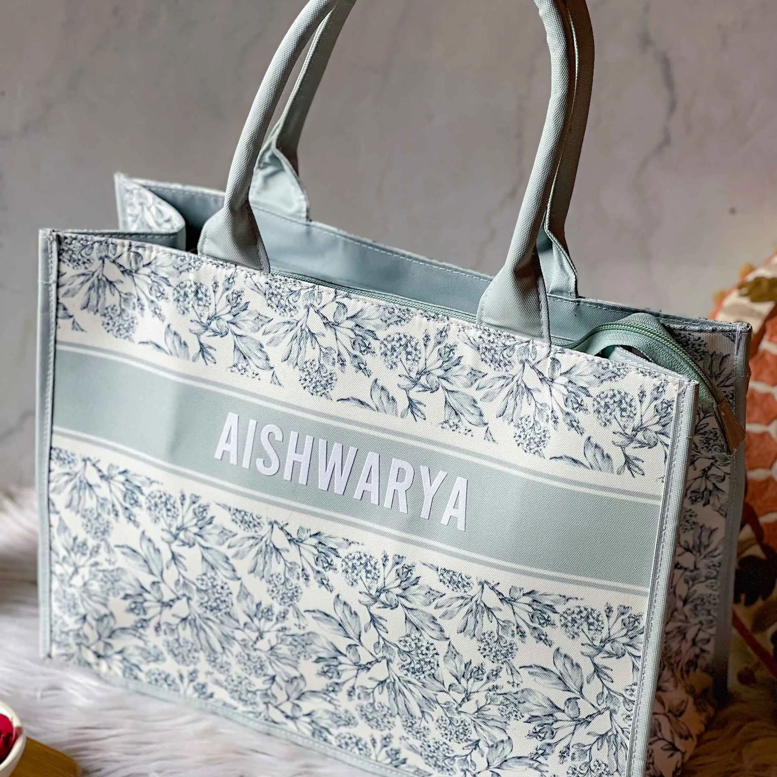 Vintage vibe book tote