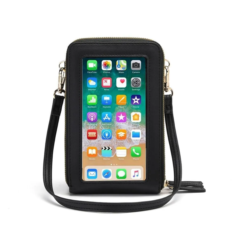 Women Crossbody Cellphone Purse Touch Screen Bag RFID Blocking Wallet Shoulder Handbag