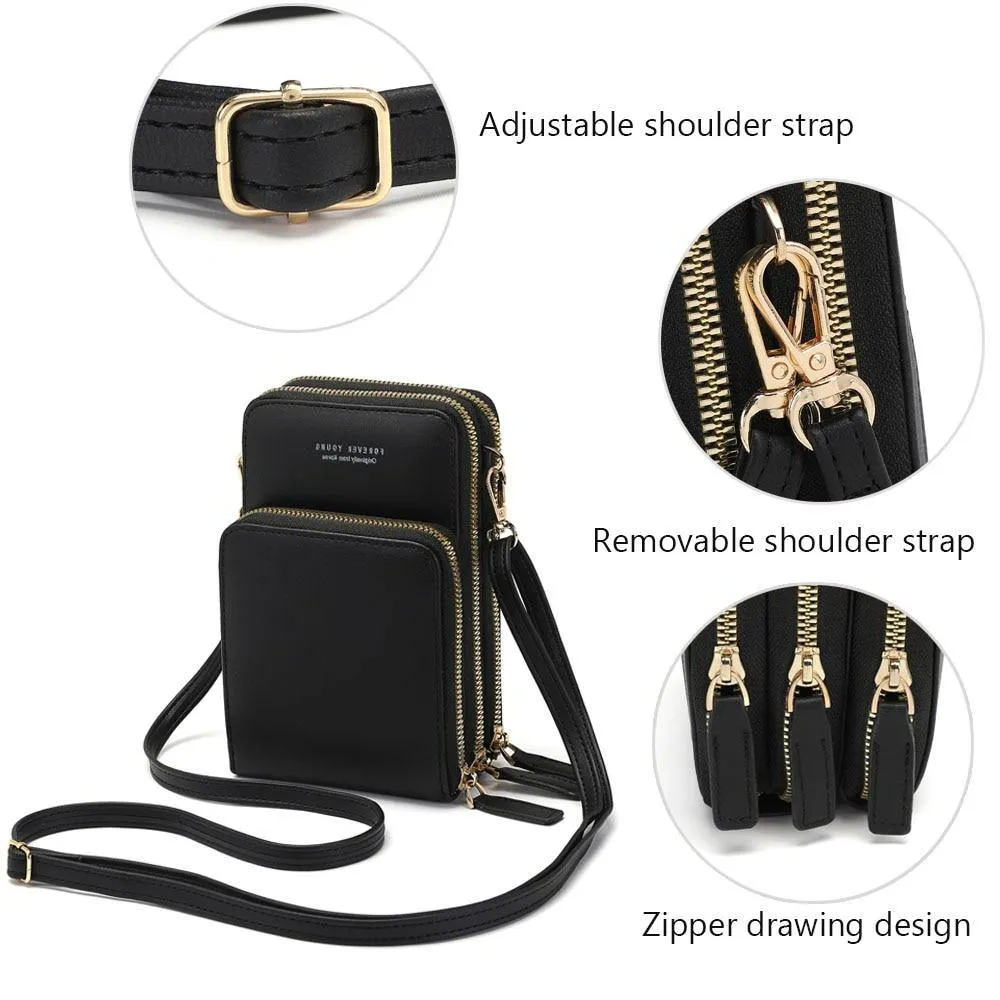 Women Crossbody Cellphone Purse Touch Screen Bag RFID Blocking Wallet Shoulder Handbag