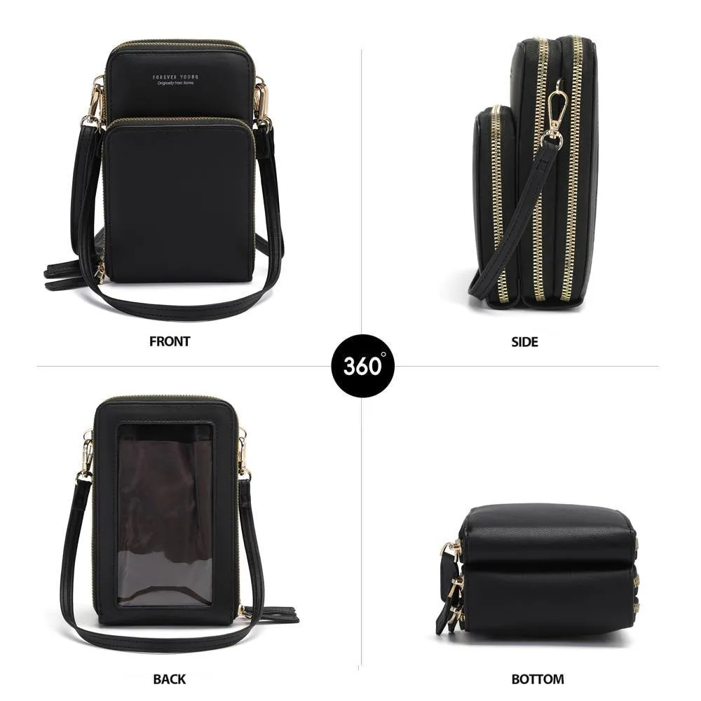 Women Crossbody Cellphone Purse Touch Screen Bag RFID Blocking Wallet Shoulder Handbag