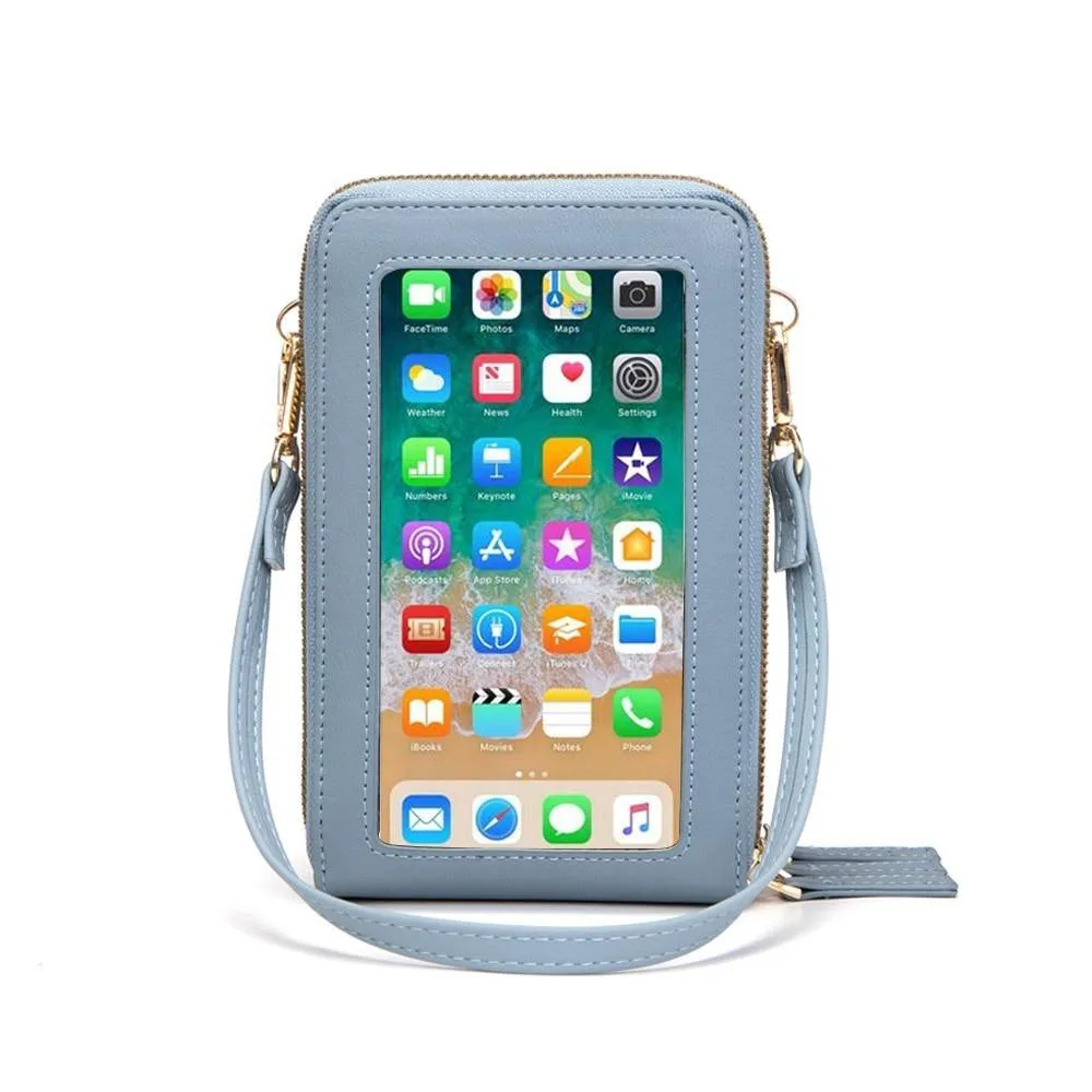 Women Crossbody Cellphone Purse Touch Screen Bag RFID Blocking Wallet Shoulder Handbag