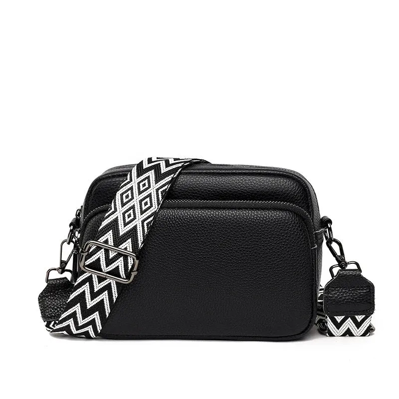Women's PU Leather Crossbody Bag - Fashionable Small Square Handbag